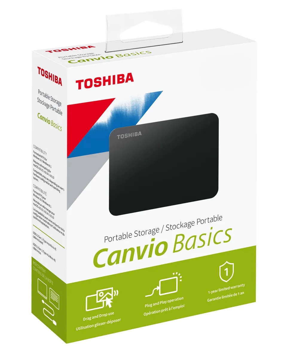 هارد اکسترنال toshiba مدل canvio basic ظرفیت 1 ترابایت